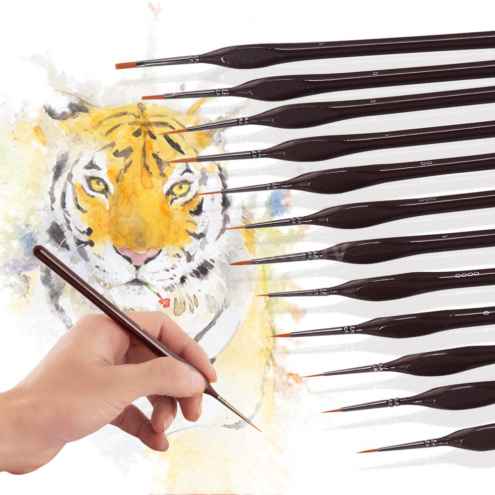 12X Artist Acrylic Paint Brushes Set Oil Watercolor Painting Craft Art Model Kit